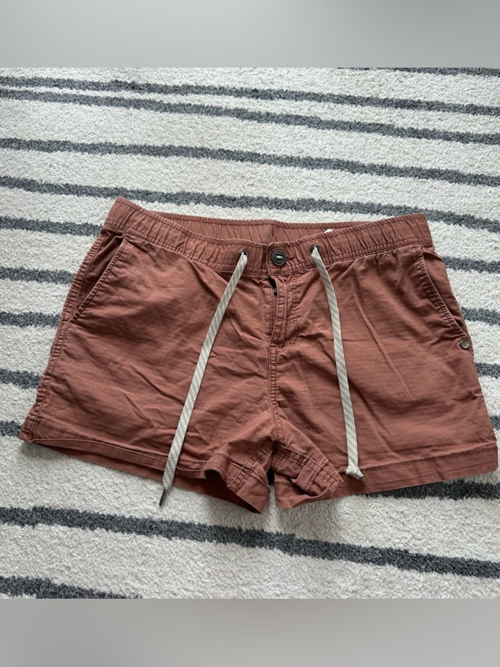 Vuori Lightweight Drawstring Shorts in Terracotta